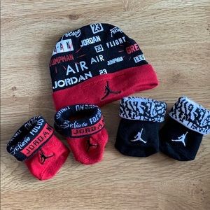 Jordan “new born” beanie and sock set
